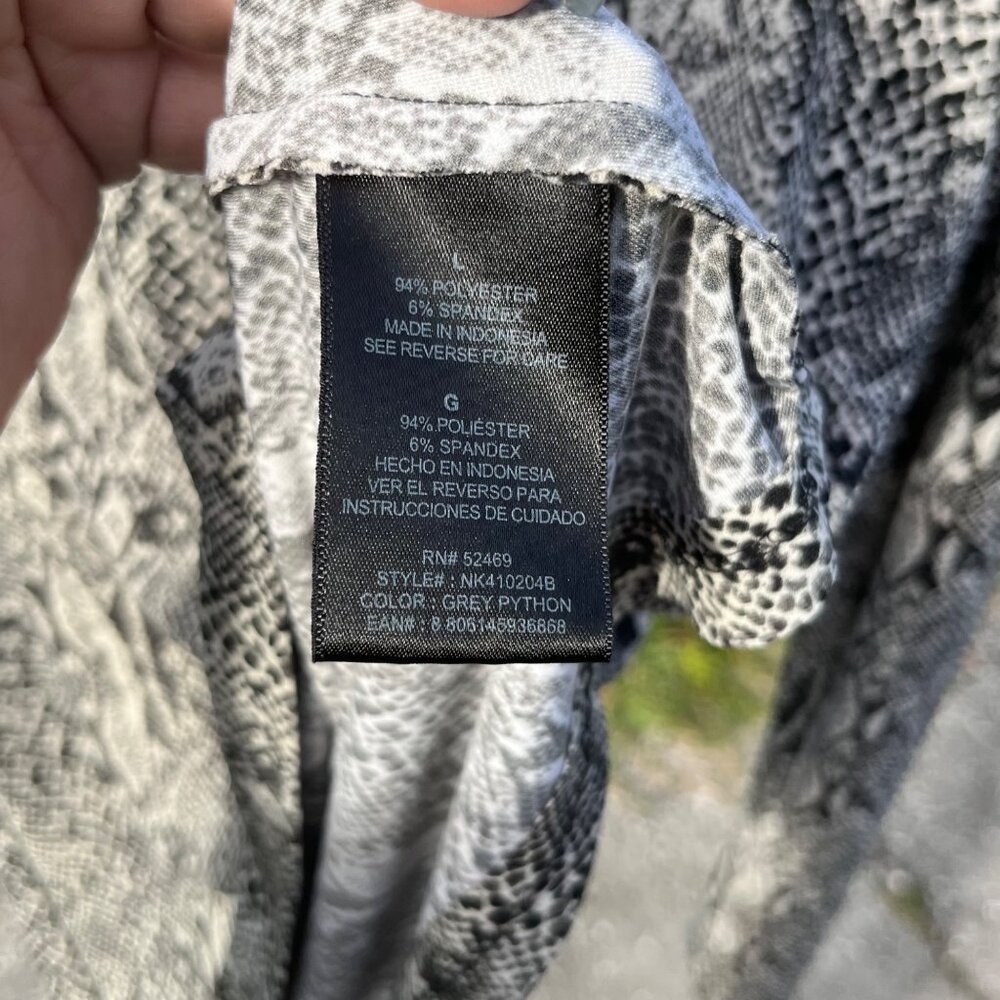 Norma Kamali Grey Python Snake Scale Print Long S… - image 4